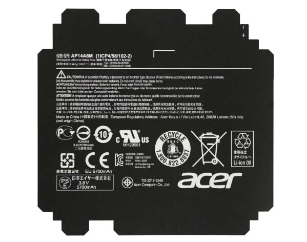 Acer笔记本电池标签AP14A8M